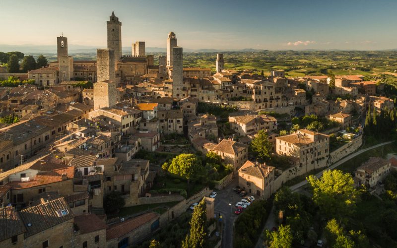 Vista de la ciudad de Montepulciano en la Toscana