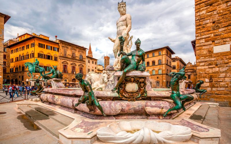 La fontana del Nettuno, in piazza della Signoria